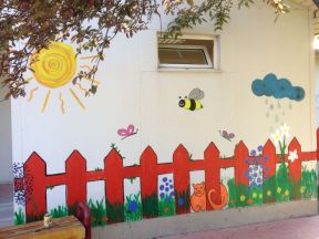 幼儿园主题墙饰图片 手绘幼儿园墙绘图案