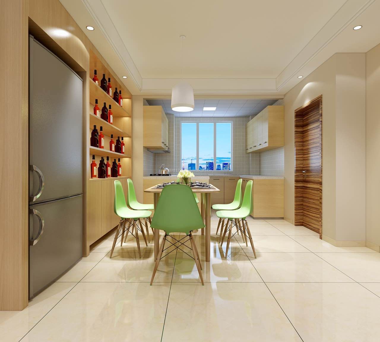三室两厅装潢设计图大全 开放式厨房餐厅装修效果图