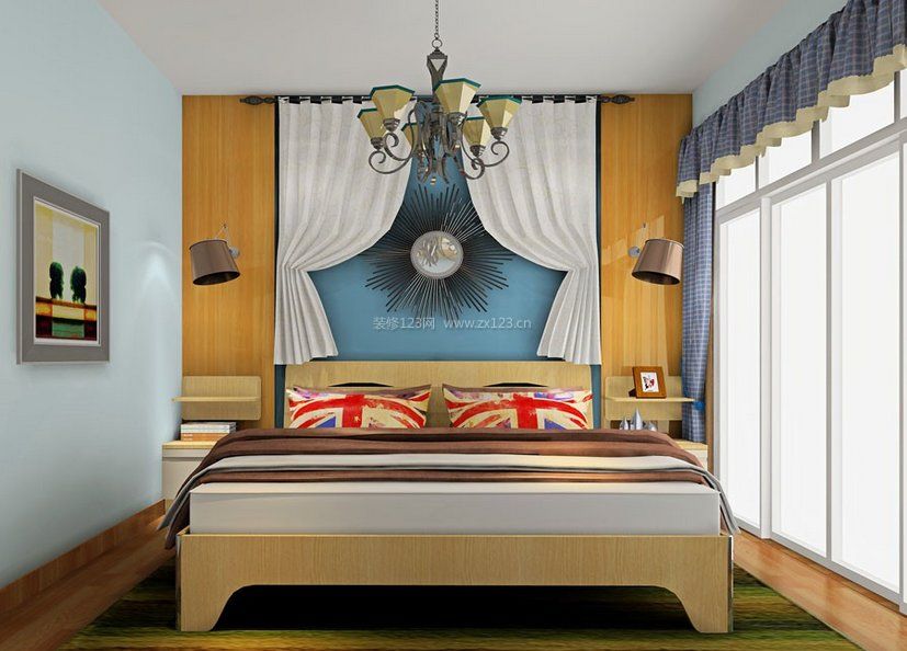  现代中式10平米小卧室家具设计摆放图片