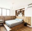 10平米小卧室棕黄色木地板设计图样