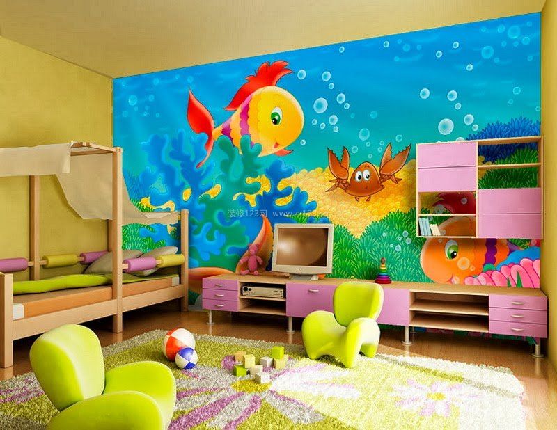 儿童房墙面颜色装修设计效果图