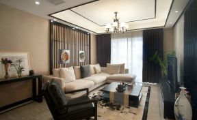 新中式客厅装修效果图片 沙发背景墙装修效果图片
