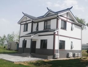 中式风格农村别墅外墙瓷砖设计效果图 