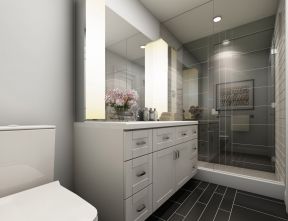 小卫生间瓷砖效果图 卫生间装黑白砖
