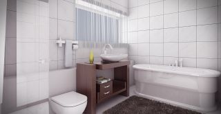 小卫生间白色瓷砖效果贴图 