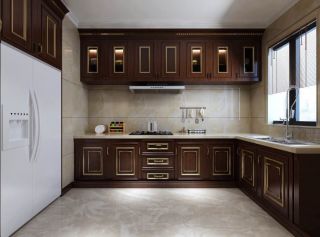 法式新古典别墅厨房装修效果图