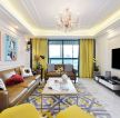 现代美式客厅真皮沙发装修效果图片