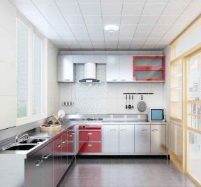 不锈钢橱柜效果图 l型厨房装修效果图