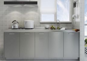 不锈钢橱柜效果图 简约厨房设计