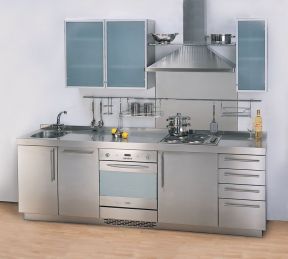 不锈钢橱柜效果图 小厨房装修效果图
