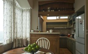 美式乡村风格厨房整体橱柜装修效果图片