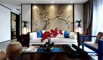 新中式风格客厅墙画装饰画装修效果图