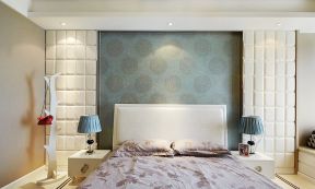硅藻泥背景墙图片 新欧式卧室装修效果图