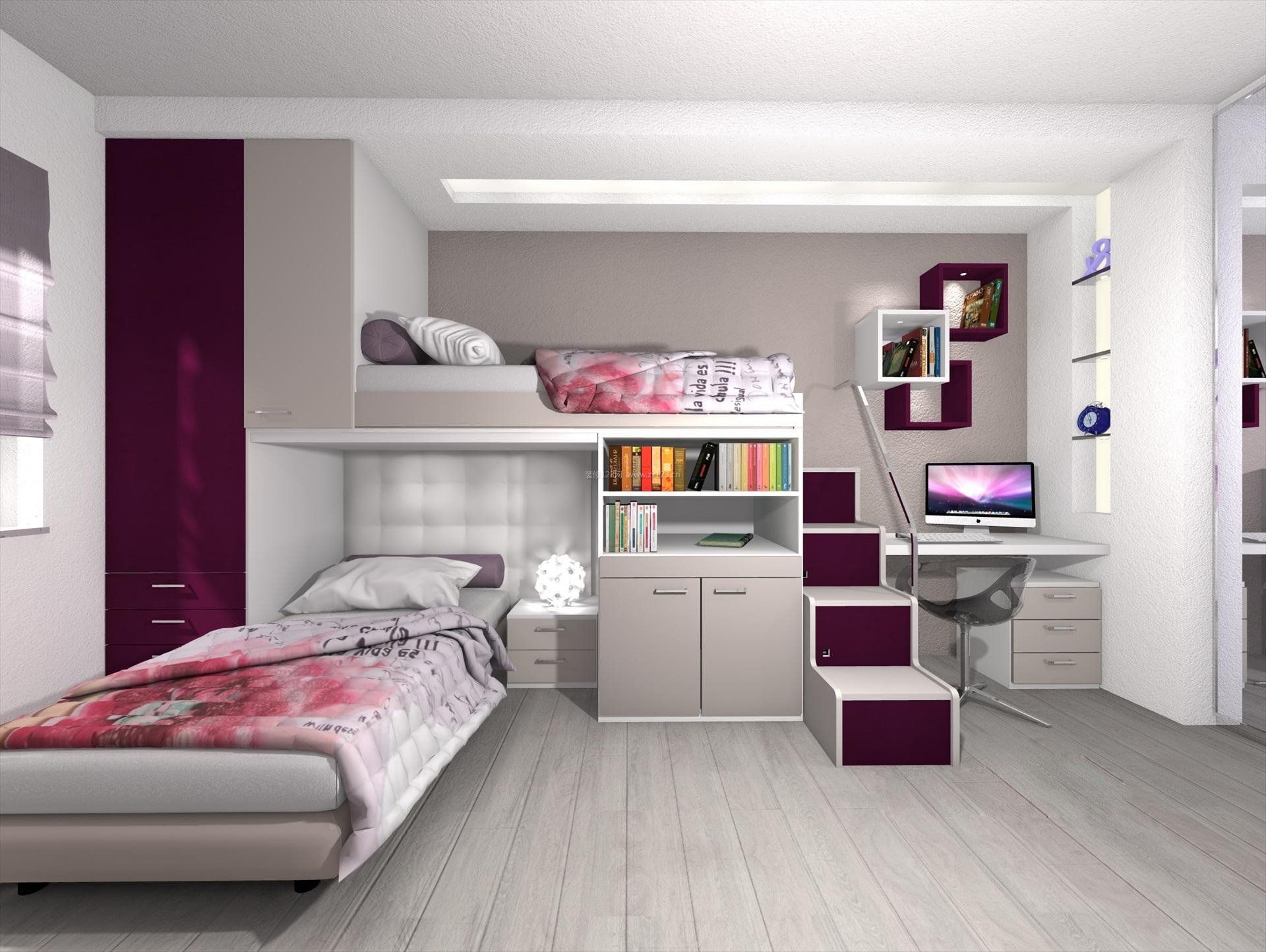 现代卧室双层床装修效果图大全