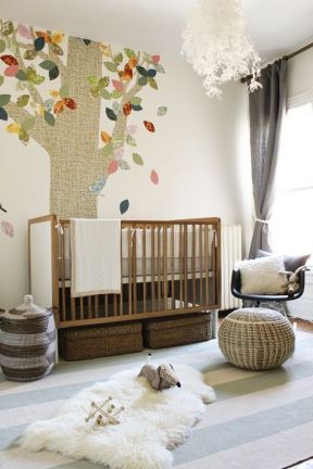 婴儿房装修效果图 墙绘装修效果图片
