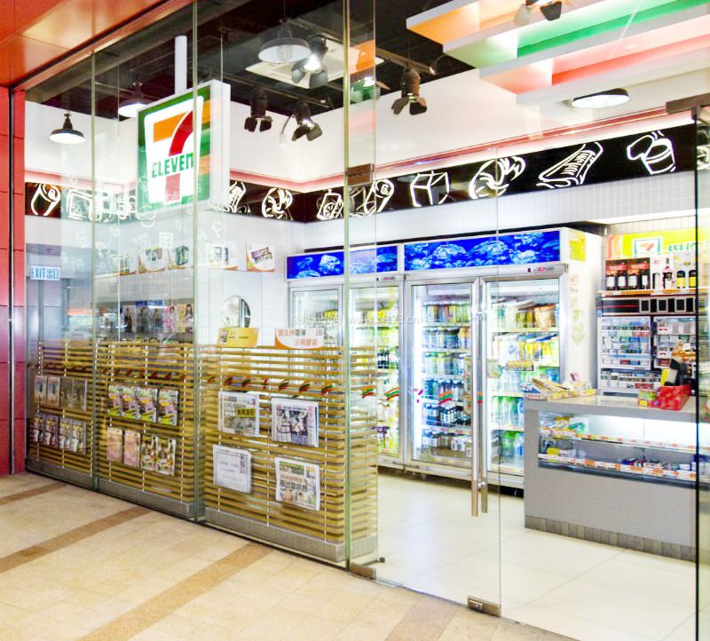 711便利店單扇玻璃門(mén)圖片大全