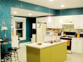彩色墙面漆效果图 家庭厨房装修效果图片
