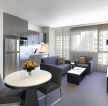 经典单身公寓开放式客厅厨房装修设计效果图