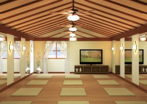 大型瑜伽馆室内设计装修效果图片2023