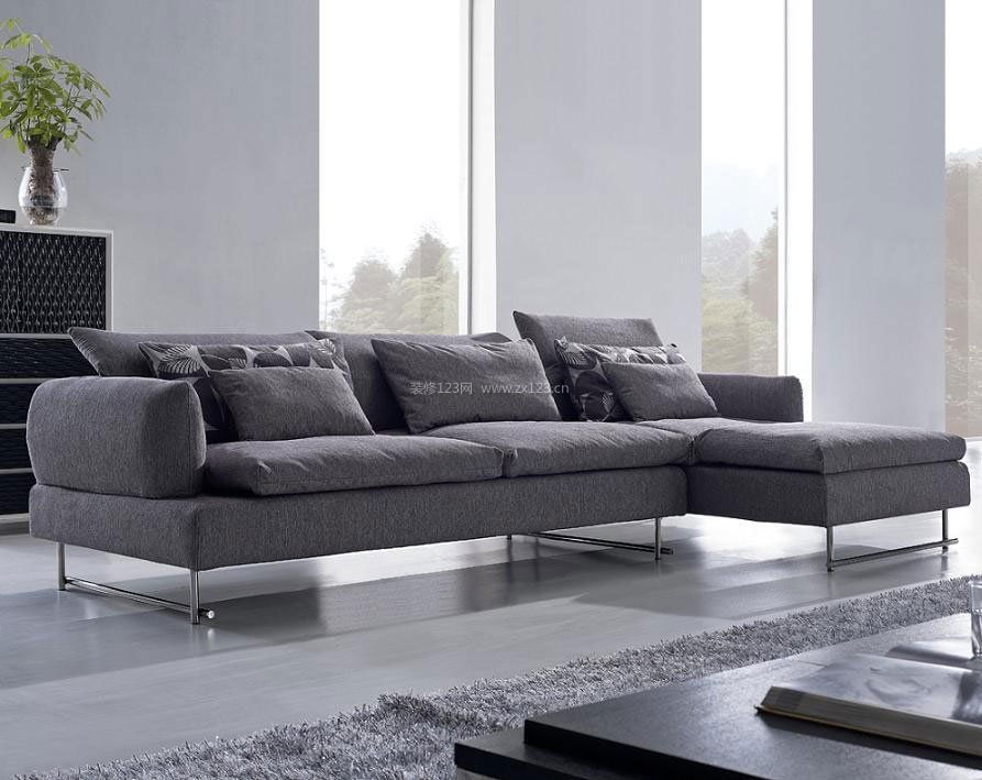 现代时尚客厅左右布艺沙发装修效果图片 