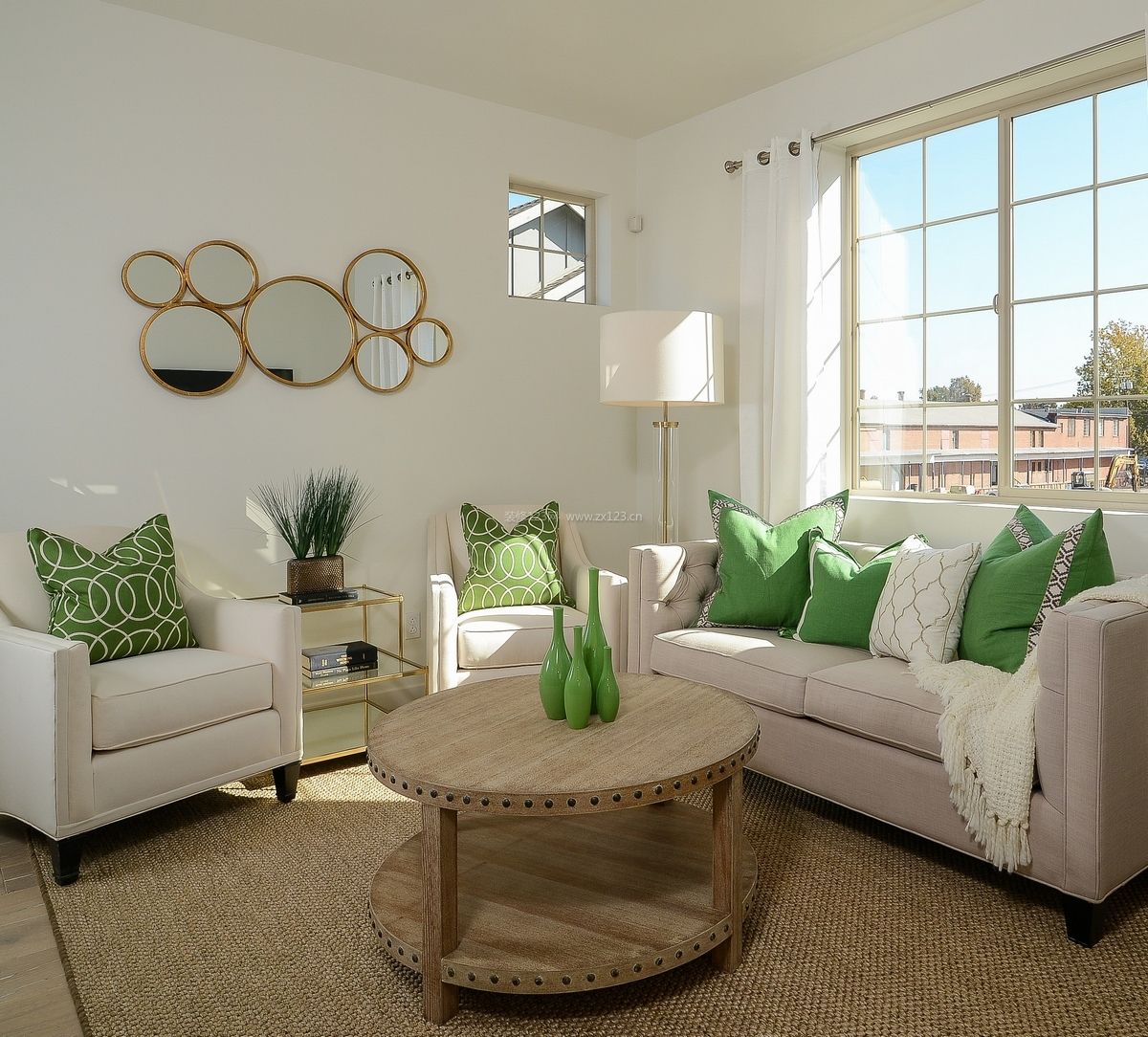 现代美式客厅沙发摆放装修效果图片欣赏