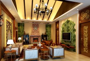 东南亚风格的客厅装饰装修效果图片