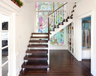 时尚创意家居楼梯背景墙设计效果图片 
