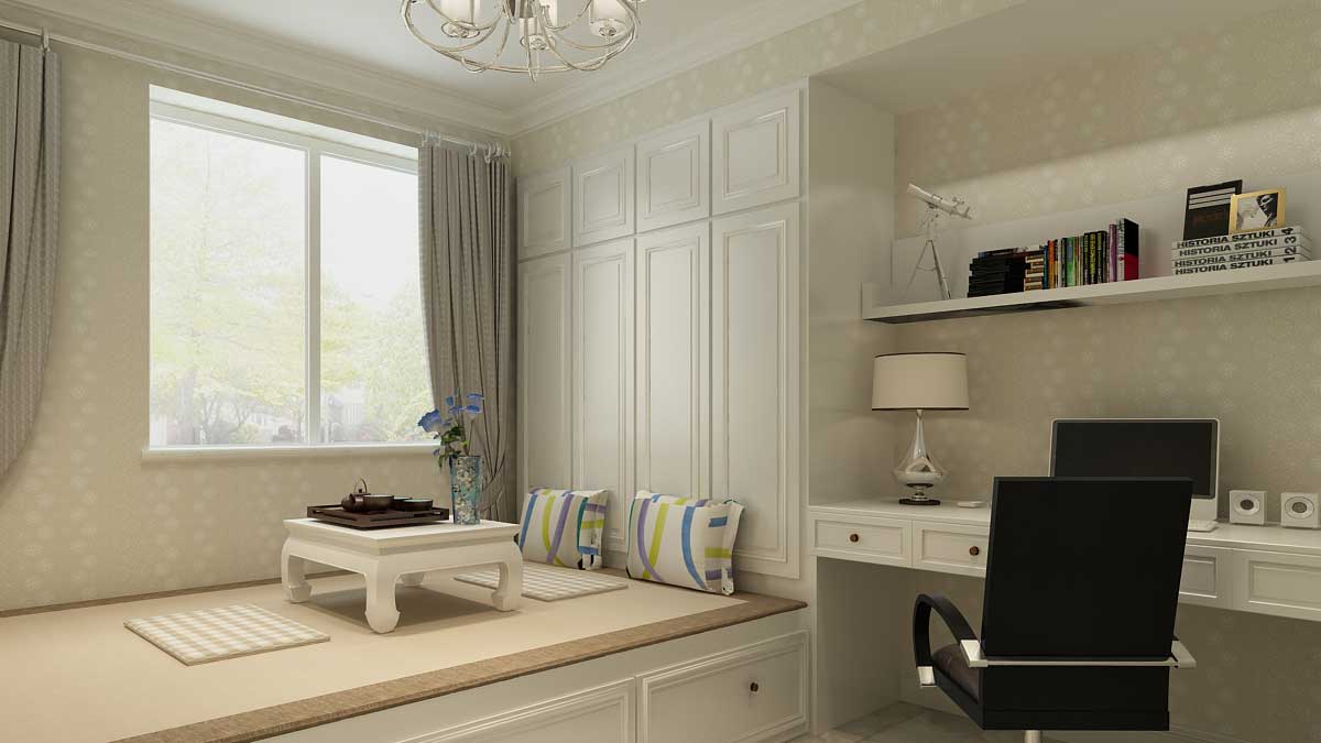 115平米三房两厅卧室榻榻米装修效果图大全