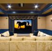 家庭影院蓝色电视墙实例装修效果图