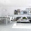 单身公寓白色木地板装修设计效果图片