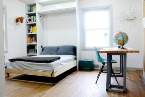 单身公寓装修设计 单人折叠床图片