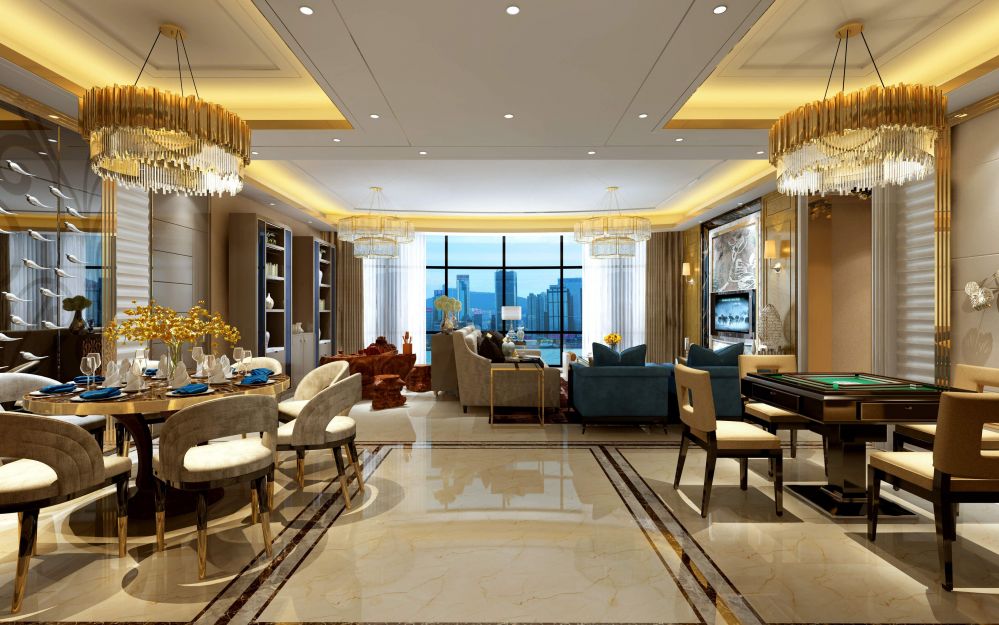 现代港式风格三室两厅装修图片效果图