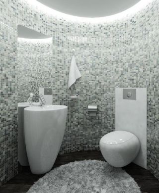 小卫生间马赛克瓷砖贴图效果