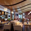 咖啡馆店面木质吊顶设计 