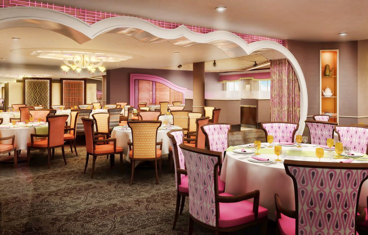 主题餐厅粉色墙面装修效果图片