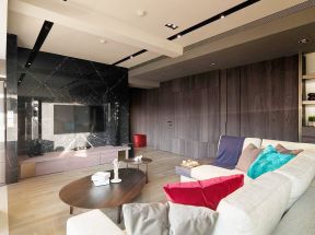 家装室内设计 大理石电视背景墙