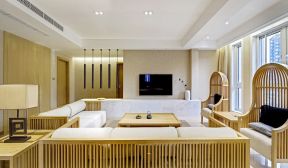 日本风格装修客厅电视墙装饰效果图