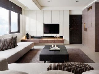 黑白现代简约客厅家装室内设计 