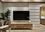 日式客厅简易电视墙装修效果图