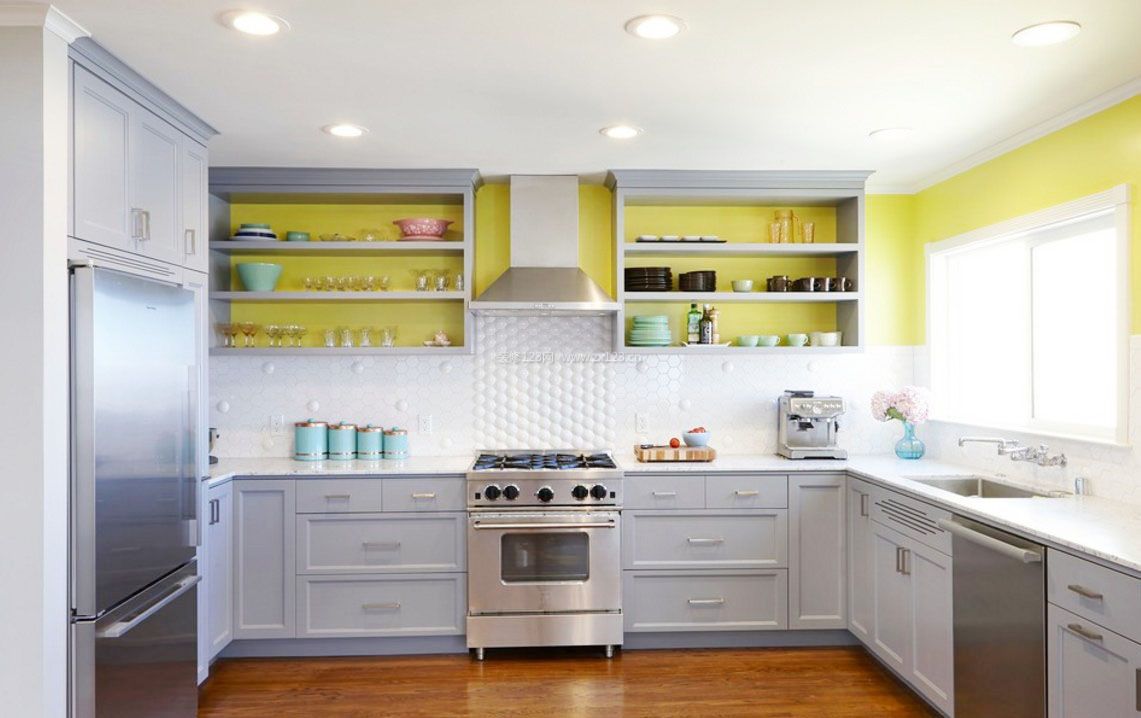 厨房橱柜装饰柜颜色效果图 