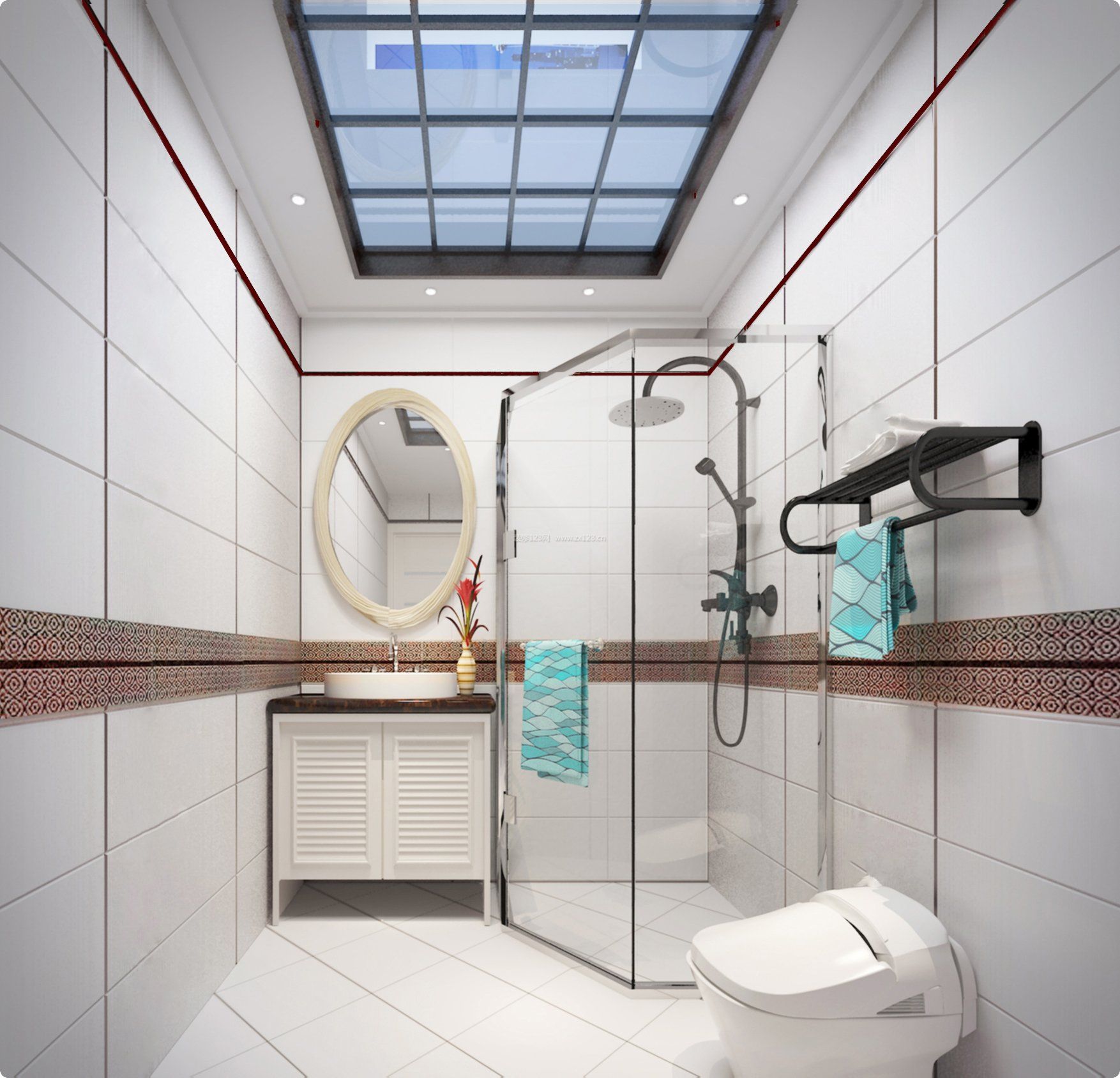 别墅卫生间整体淋浴房装修效果图片2023
