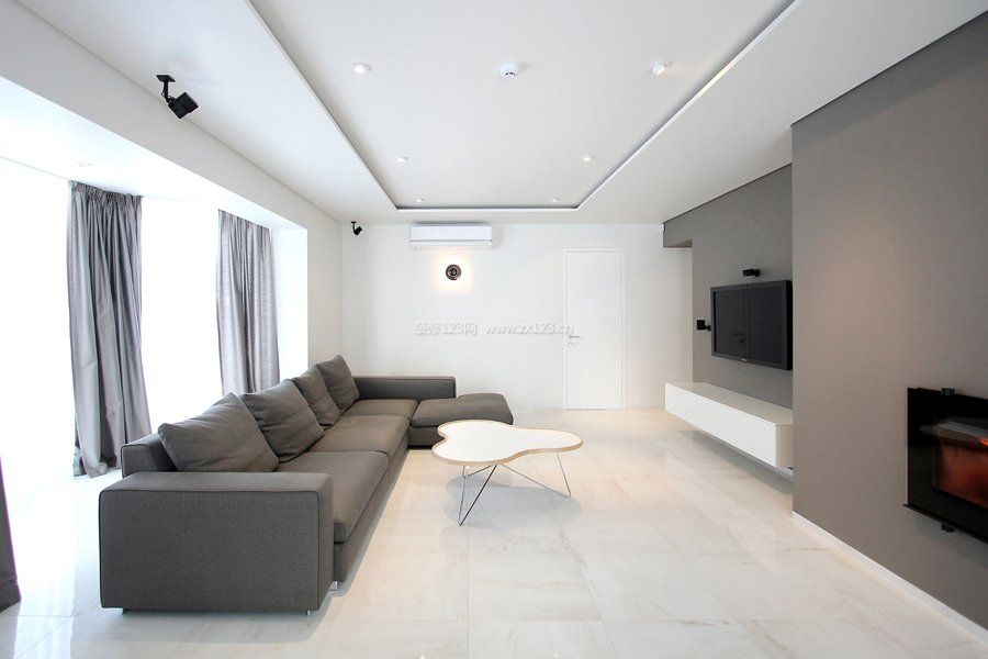 现代简约装饰风格客厅电视墙效果图
