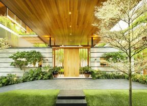 最全庭院设计图片 2020防腐木入户花园效果图