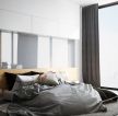 简单卧室床头烤漆玻璃背景墙装修效果图片
