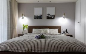 简单卧室床头背景墙 2020现代家装卧室图片