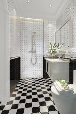 诺贝尔卫生间瓷砖黑白搭配图片
