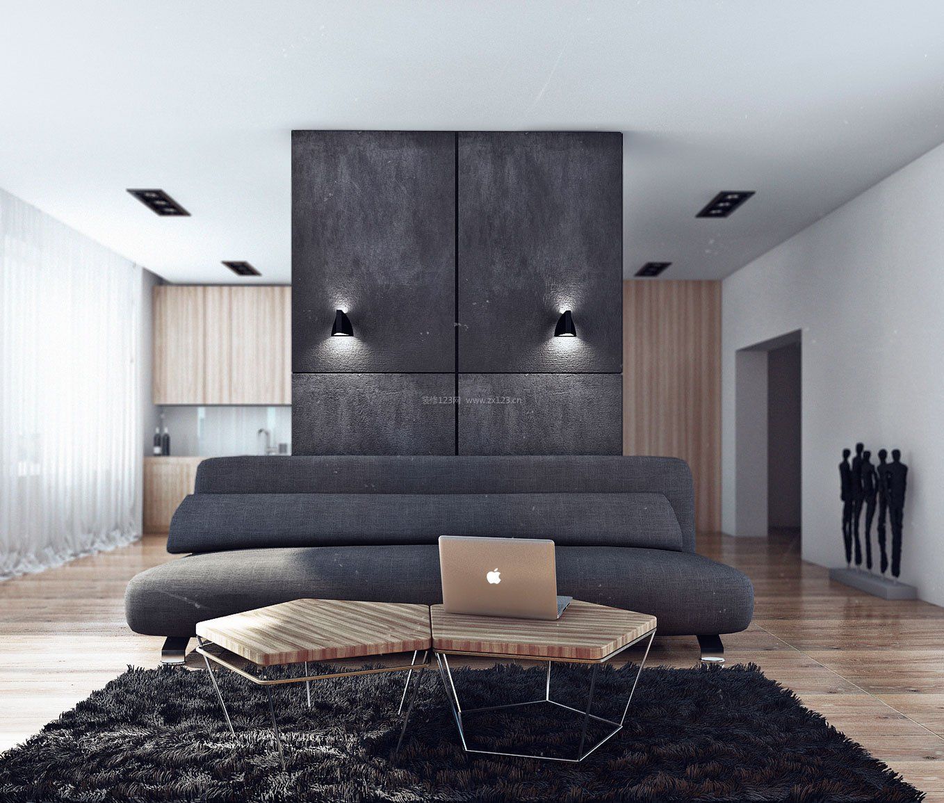 单身公寓黑白室内设计平面图大全2023