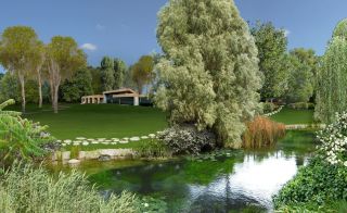 私人大别墅园林庭院绿化设计图片2023