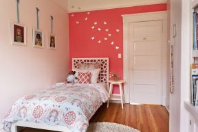 现代简约床头背景墙效果图 女儿童房装修效果图