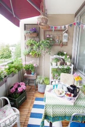 高层阳台花园装修盆栽植物效果图片